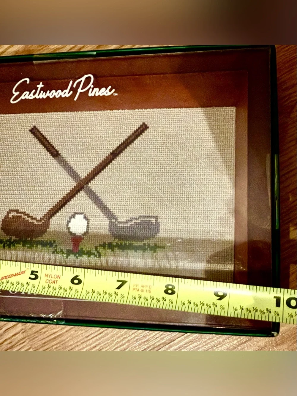 NEW Eastwood Pines official Golf Needlepoint/Wood Valet Tray.
